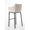 Taburete De Bar Damaso En Tela & Con Base De 4 Pies Marfil,Negro