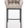 Taburete De Bar Damaso En Tela & Con Base De 4 Pies Marfil,Negro