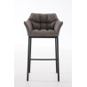 Taburete De Bar Damaso En Tela & Con Base De 4 Pies Gris,Negro