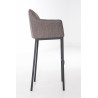 Taburete De Bar Damaso En Tela & Con Base De 4 Pies Gris,Negro