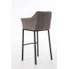 Taburete De Bar Damaso En Tela & Con Base De 4 Pies Gris,Negro