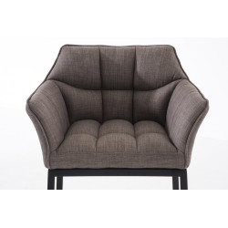 Taburete De Bar Damaso En Tela & Con Base De 4 Pies Gris,Negro