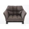 Taburete De Bar Damaso En Tela & Con Base De 4 Pies Gris,Negro