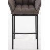 Taburete De Bar Damaso En Tela & Con Base De 4 Pies Gris,Negro