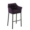 Taburete De Bar Damaso En Tela & Con Base De 4 Pies Lila,Negro
