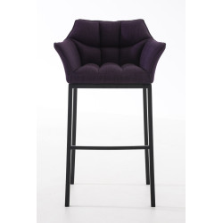 Taburete De Bar Damaso En Tela & Con Base De 4 Pies Lila,Negro