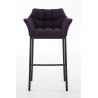 Taburete De Bar Damaso En Tela & Con Base De 4 Pies Lila,Negro