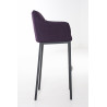 Taburete De Bar Damaso En Tela & Con Base De 4 Pies Lila,Negro