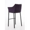 Taburete De Bar Damaso En Tela & Con Base De 4 Pies Lila,Negro