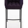 Taburete De Bar Damaso En Tela & Con Base De 4 Pies Lila,Negro