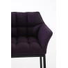 Taburete De Bar Damaso En Tela & Con Base De 4 Pies Lila,Negro