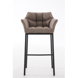 Taburete De Bar Damaso En Tela & Con Base De 4 Pies Marrón tierra,Negro