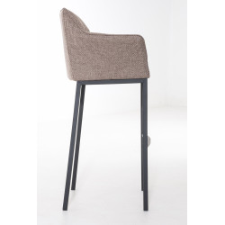 Taburete De Bar Damaso En Tela & Con Base De 4 Pies Marrón tierra,Negro