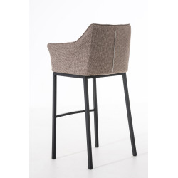 Taburete De Bar Damaso En Tela & Con Base De 4 Pies Marrón tierra,Negro