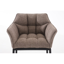 Taburete De Bar Damaso En Tela & Con Base De 4 Pies Marrón tierra,Negro