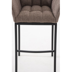 Taburete De Bar Damaso En Tela & Con Base De 4 Pies Marrón tierra,Negro