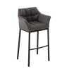 Taburete De Bar Damaso En Tela & Con Base De 4 Pies Gris titanio,Negro