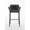 Taburete De Bar Damaso En Tela & Con Base De 4 Pies Gris titanio,Negro