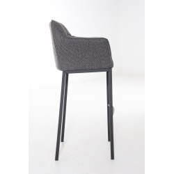 Taburete De Bar Damaso En Tela & Con Base De 4 Pies Gris titanio,Negro