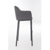 Taburete De Bar Damaso En Tela & Con Base De 4 Pies Gris titanio,Negro