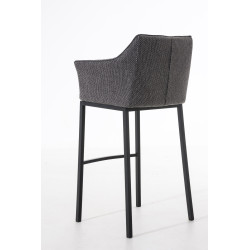 Taburete De Bar Damaso En Tela & Con Base De 4 Pies Gris titanio,Negro