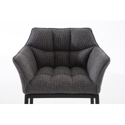 Taburete De Bar Damaso En Tela & Con Base De 4 Pies Gris titanio,Negro