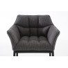 Taburete De Bar Damaso En Tela & Con Base De 4 Pies Gris titanio,Negro