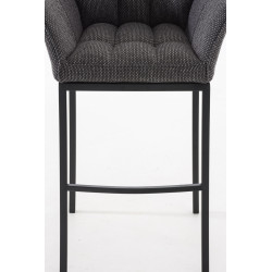 Taburete De Bar Damaso En Tela & Con Base De 4 Pies Gris titanio,Negro