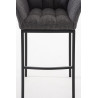 Taburete De Bar Damaso En Tela & Con Base De 4 Pies Gris titanio,Negro