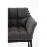 Taburete De Bar Damaso En Tela & Con Base De 4 Pies Gris titanio,Negro