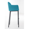 Taburete De Bar Damaso En Tela & Con Base De 4 Pies Turquesa,Negro