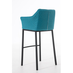 Taburete De Bar Damaso En Tela & Con Base De 4 Pies Turquesa,Negro
