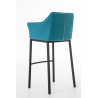 Taburete De Bar Damaso En Tela & Con Base De 4 Pies Turquesa,Negro