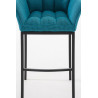 Taburete De Bar Damaso En Tela & Con Base De 4 Pies Turquesa,Negro