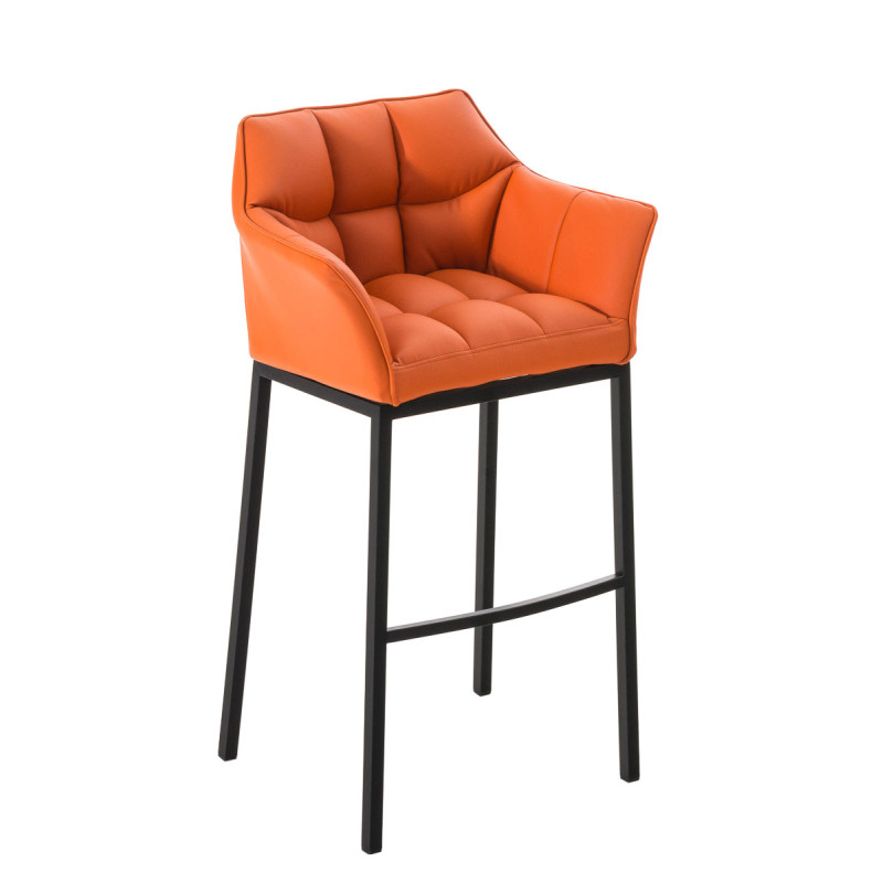 Taburete De Bar Damaso Con Base De 4 Pies Naranja,Negro