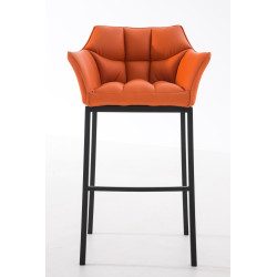 Taburete De Bar Damaso Con Base De 4 Pies Naranja,Negro