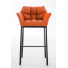 Taburete De Bar Damaso Con Base De 4 Pies Naranja,Negro