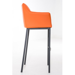Taburete De Bar Damaso Con Base De 4 Pies Naranja,Negro