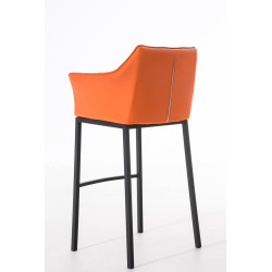 Taburete De Bar Damaso Con Base De 4 Pies Naranja,Negro