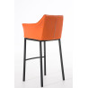 Taburete De Bar Damaso Con Base De 4 Pies Naranja,Negro