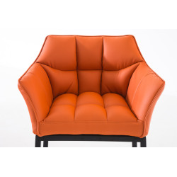 Taburete De Bar Damaso Con Base De 4 Pies Naranja,Negro