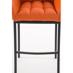 Taburete De Bar Damaso Con Base De 4 Pies Naranja,Negro