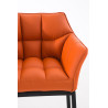Taburete De Bar Damaso Con Base De 4 Pies Naranja,Negro