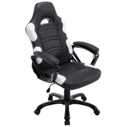 Silla Racing Ricardo XL en Cuero PU Negro/blanco