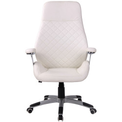 Silla De Oficina Layton En Cuero Sintético o Cuero Auténtico Blanco,Simil cuero