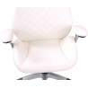 Silla De Oficina Layton En Cuero Sintético o Cuero Auténtico Blanco,Simil cuero