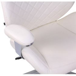Silla De Oficina Layton En Cuero Sintético o Cuero Auténtico Blanco,Simil cuero