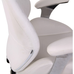 Silla De Oficina Layton En Cuero Sintético o Cuero Auténtico Blanco,Simil cuero