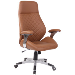 Silla De Oficina Layton En Cuero Sintético o Cuero Auténtico Marrón claro,Simil cuero