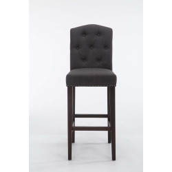 Taburete Louise en Tela Antiguo,Gris oscuro